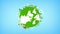 Rotate Globe and eco icon animation for nature saving and ecology concept 4K Render 3840 x 2160