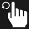 Rotate left solid icon, touch and hand gestures