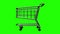 Rotated Shopping Cart On Green Chroma Key