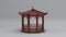 Rotating asian chinese wooden gazebo in garden, china arbor