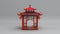 Rotating asian chinese wooden gazebo in garden, china arbor or oriental pavilion