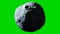Rotating asteroid or meteor with green screen background