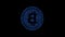 Rotating Bitcoin sign from blinking particles. Cryptocurrency, virtual money glittering symbol