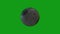 Rotating black moon with green screen background