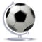 Rotating black and white soccer ball or football and globe