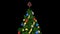 Rotating Christmas tree 3d render footage Alpha