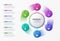 Rotating circle chart template with 6 options. Vector design for