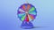 Rotating colorful wheel of luck or fortune. Front view, roulette fortune spinning wheels, casino wheel. Colorful Wheel