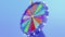 Rotating colorful wheel of luck or fortune. Front view, roulette fortune spinning wheels, casino wheel. Colorful Wheel