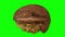 Rotating Cracked Walnut on Green Background 02B Looping