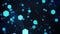 Rotating Futuristic Cyan Hexagon Plexus Network on Dark Blue Backdrop