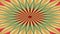 Rotating geometric patterned object in vintage style. Circle changing colors approach and delay