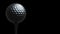 Rotating golf ball on tee in macro HD , seamless LOOP, stock footage