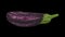 Rotating Graffiti Eggplant on Black Background 03A Looping