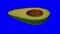 Rotating Green Avocado on Blue Background 03A Looping