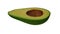 Rotating Green Avocado on White Background 03A Looping