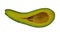Rotating Half Long Neck Avocado on White Background 02A Looping