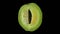 Rotating Half Unripe Melon on Transparent Background 01A Looping with Alpha Channel