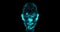 Rotating Hologram Plexus Connection Glowing Human Head