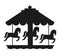 Rotating Horses Merry-Go-Round Carousel Black Icon