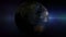 Rotating Night Earth Seamless Loop, earth surface is rough bumped 3d look