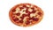 Rotating Pepperoni Pizza On Plain Background