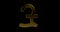 Rotating Pound Symbol Gold, Looped Animation, The Golden Pound Sign On Black Background 3D Rendering 4K