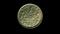 Rotating reverse of Portugal coin 1 escudo minted from 1927 till 1968. Isolated in black background.