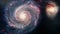 Rotating spiral galaxy. deep space exploration. star fields and nebulas in space