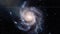 Rotating spiral galaxy. deep space exploration. star fields and nebulas in space