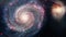 Rotating spiral galaxy. deep space exploration. star fields and nebulas in space