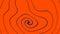 Rotating spiral of irregular shape in blue on an orange background