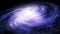 Rotating spiral to the galaxy in bright blue and white colors