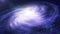 Rotating spiral to the galaxy in bright blue and white colors