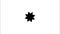 Rotating star transition. Black and white rotating geometric symbol