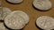 Rotating stock footage shot of American coins