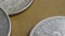 Rotating stock footage shot of antique American coin