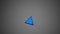 Rotating two triangles with black spinning blue inside.