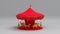 Rotating vintage horse carousel in amusement park seamless looping animated background
