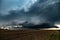 Rotating wall cloud of a supercell thunderstorm over the plains