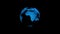 Rotating Wireframe Blue Earth On Black Background. 4K