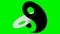 Rotating yin yang symbol