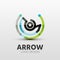 Rotation, arrow company logo, business concept