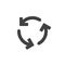 Rotation arrows circle vector icon