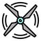 Rotation of drone propeller icon, outline style