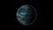 The rotation of the moon in its orbit of the earth, black BG, alpha