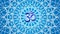 The rotation of the openwork mandala in blue  tone with the Aum / Ohm / Om sign