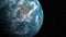 Rotation planet. Earth globe. World map design.