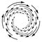 Rotation, revolve, torsion concept circular arrow illustration. radial, radiating spiral, whirl, twirl of pointers design.