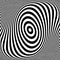 Rotation torsion movement illusion. Oval lines texture